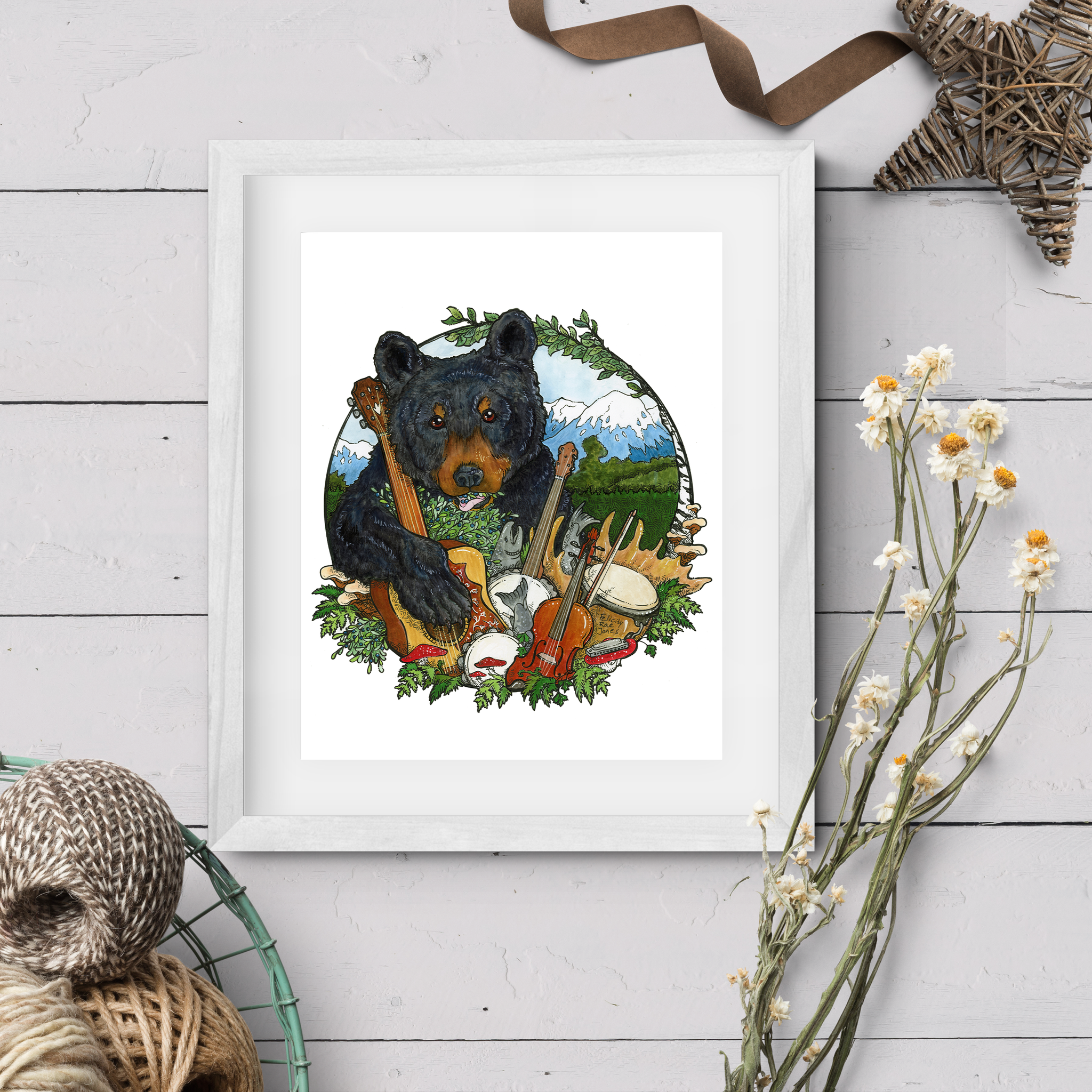 Musical Bear - Fine Art Print - Fine Art Print (Wholesale)