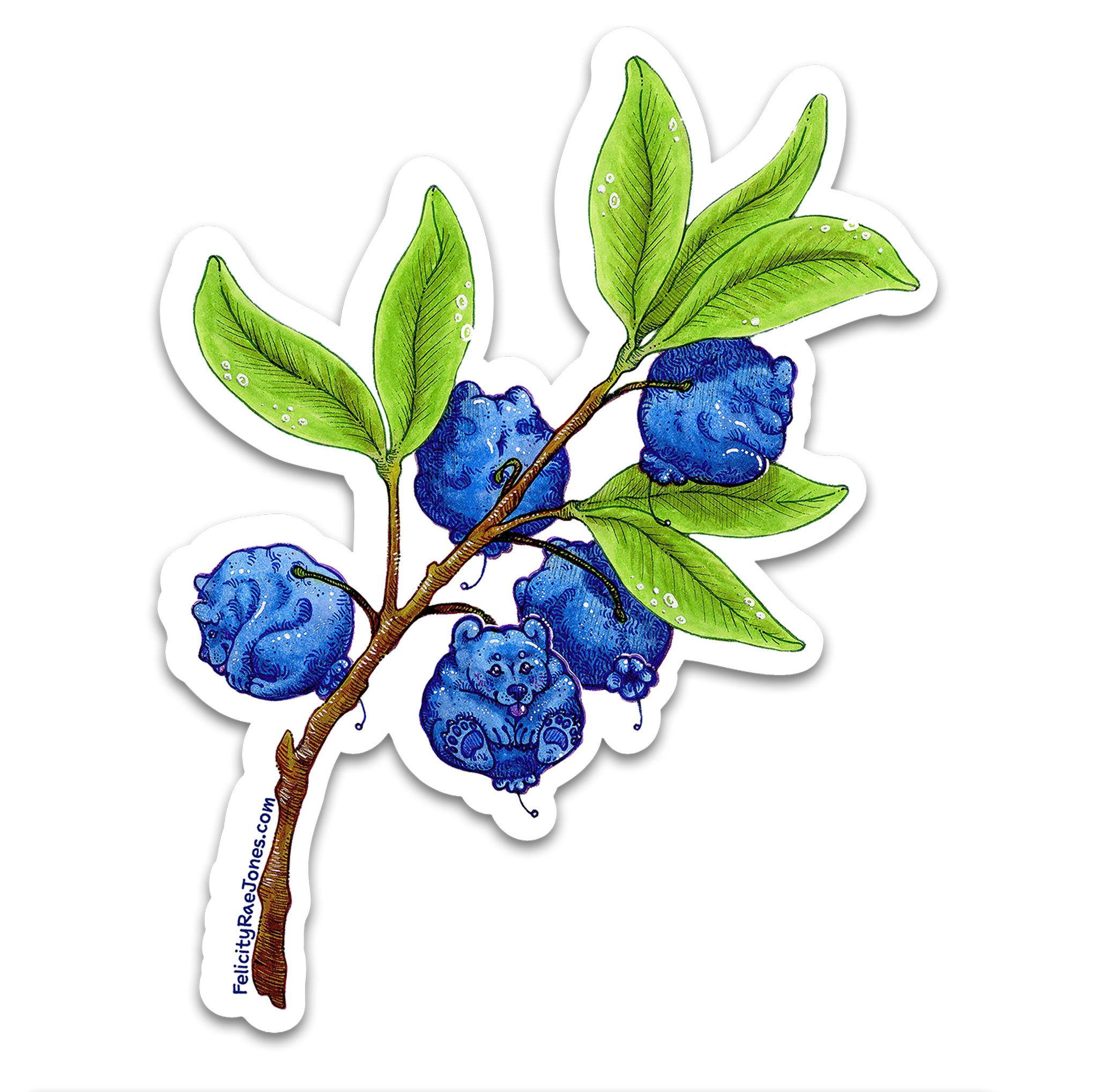 "Blue - BEAR - ries" Vinyl Sticker