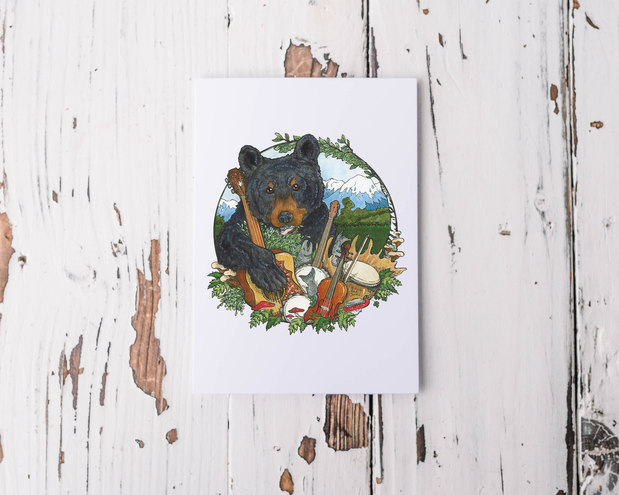 "Musical Bear" Greeting Card