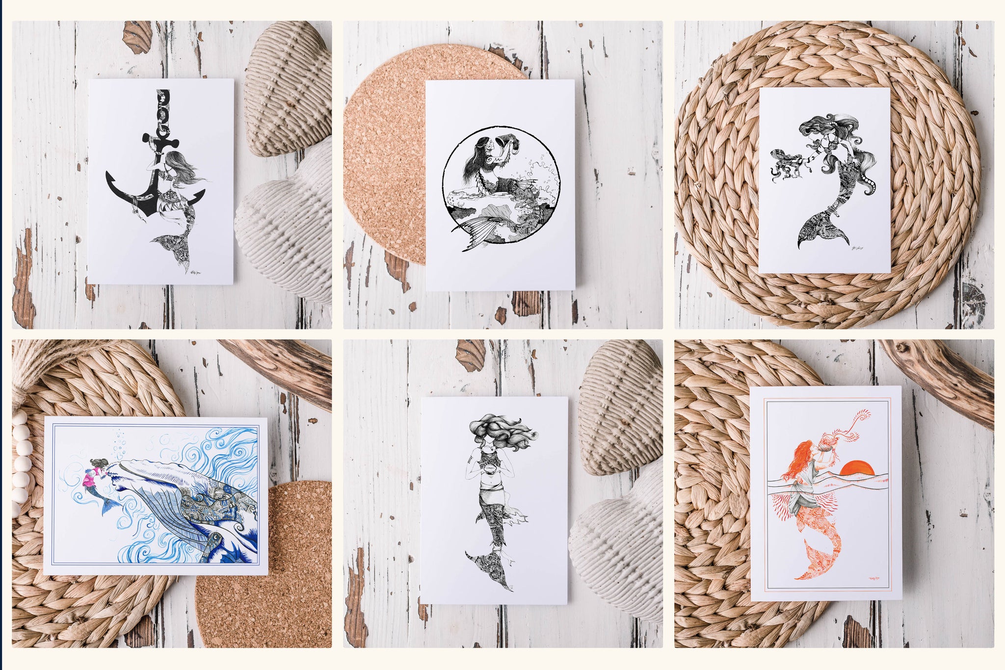 Doodle Mermaids Card Pack