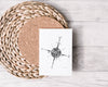 " Doodle Compass Rose " Greeting Card (Wholesale)