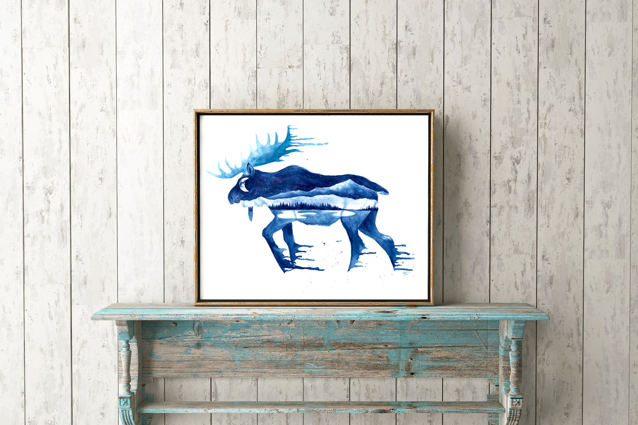 Blue Moon Moose - Fine Art Print