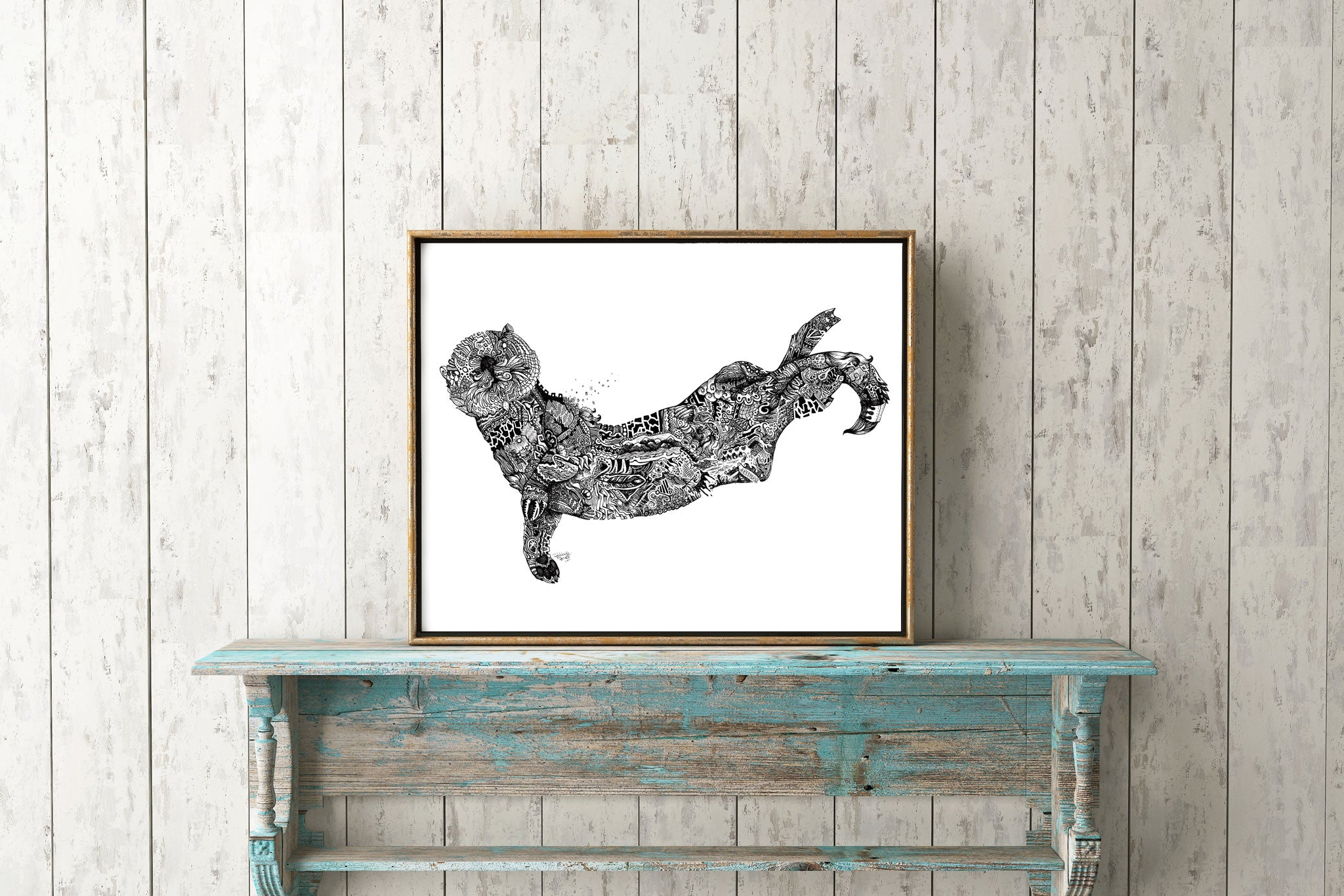 Doodle Otter - Fine Art Print