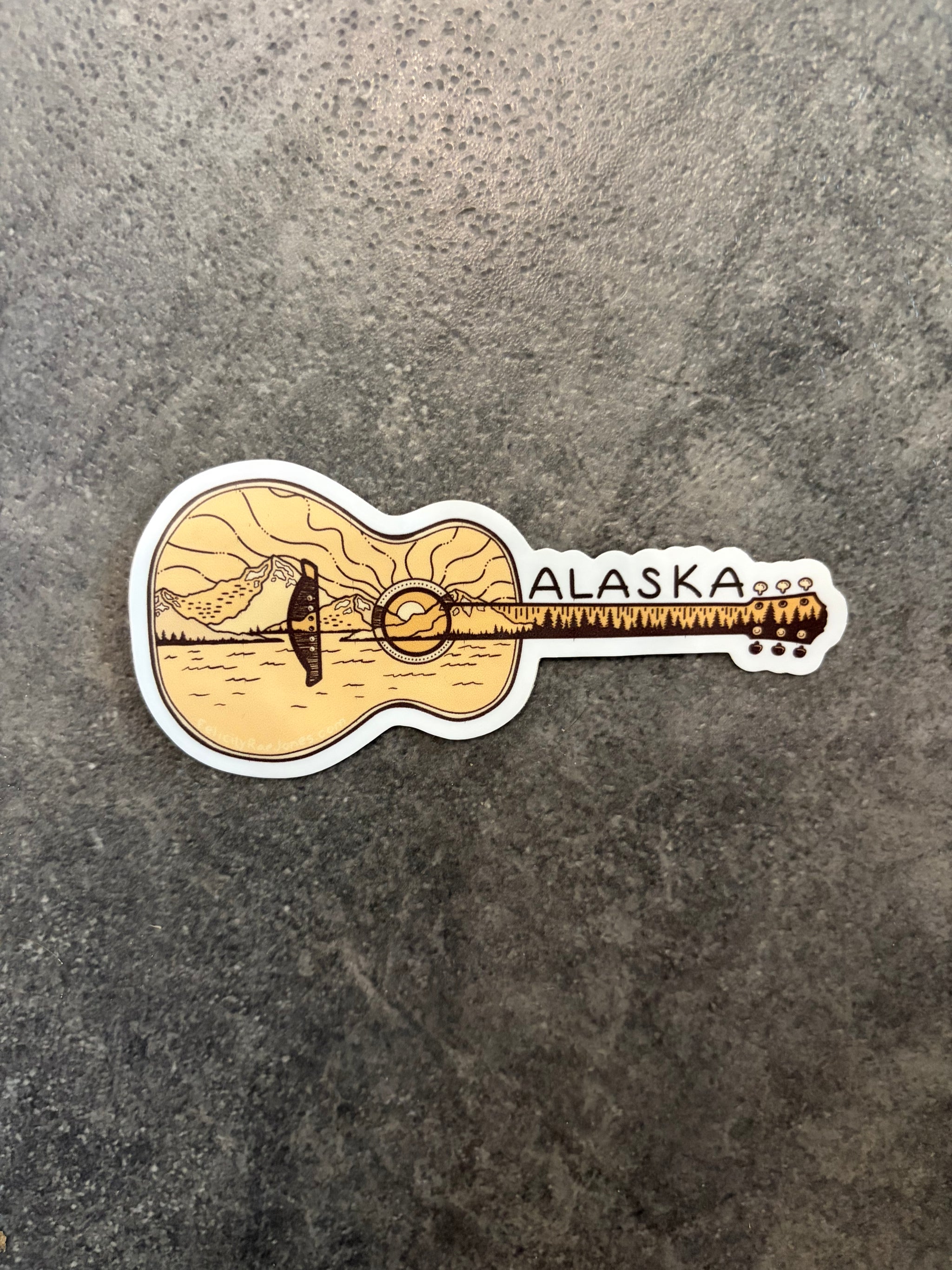 Alaska Guitar Sticker (Wholesale)