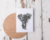 " Doodle Elephant " Greeting Card (Wholesale)