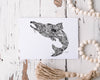 " Doodle Salmon " Greeting Card (Wholesale)