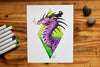 Whistling Purple Jungle Dragon - Fine Art Print