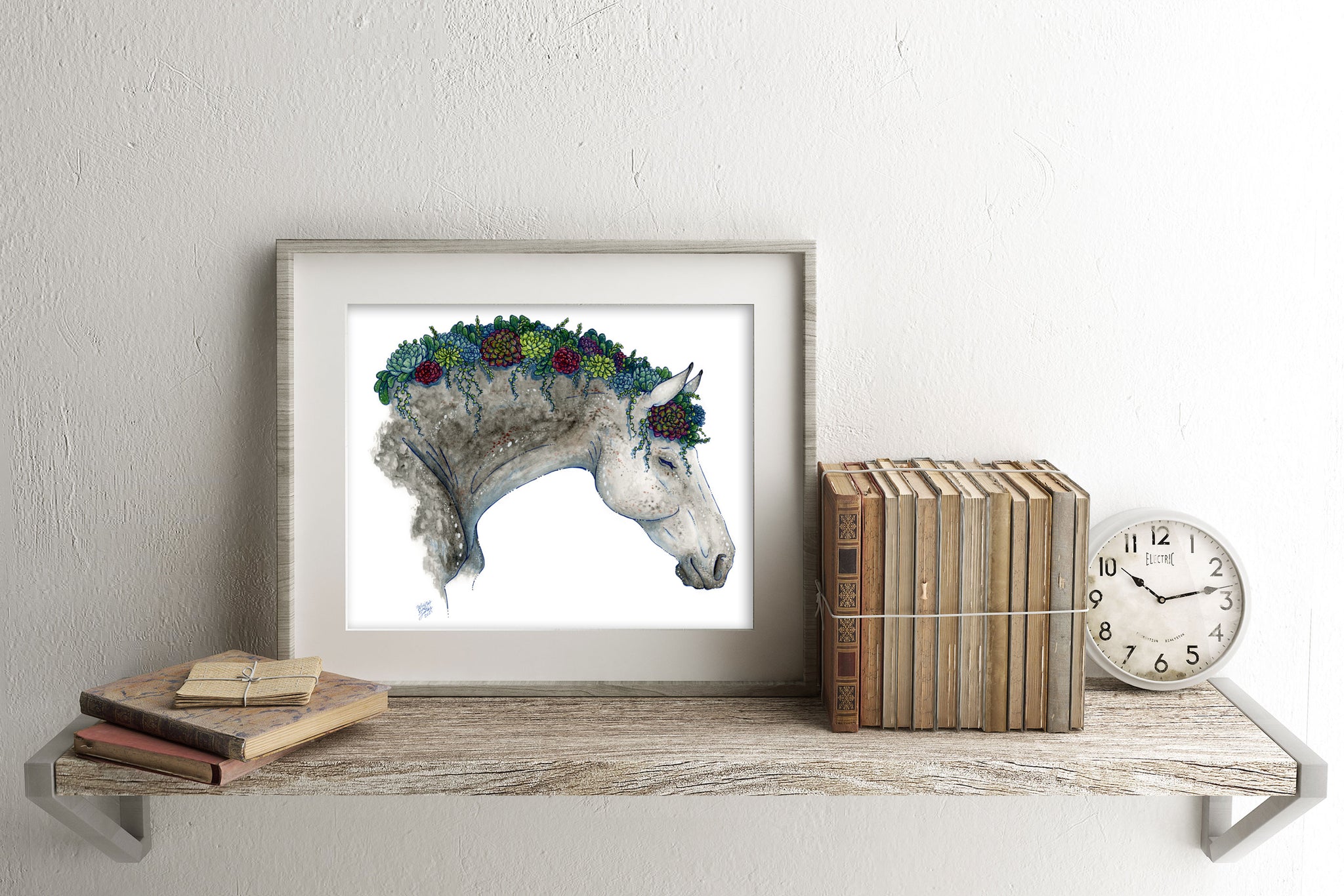 succulent horse Tranquil Succulent " - Plant Ponies - Fine Art Print